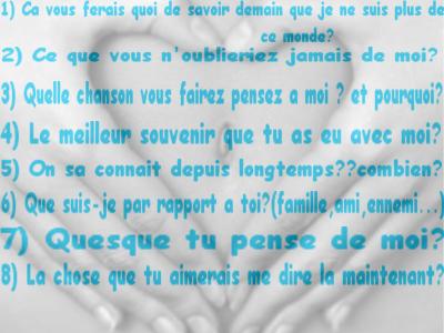 vos sentimens a mon egard